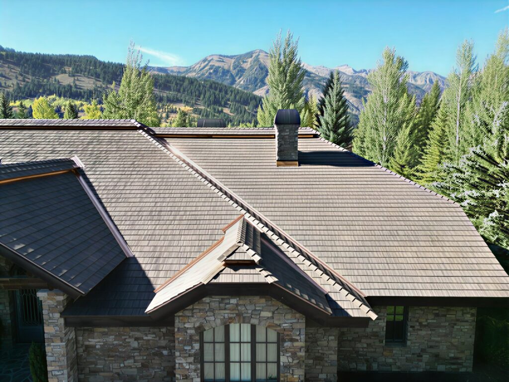 Completed roof replacement on a home in Evergreen, CO